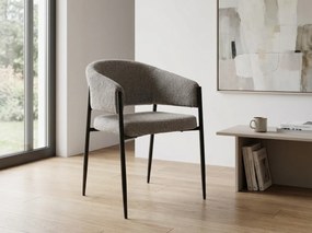 Krzesło do jadalni AKITA z czarnymi nogami, szare