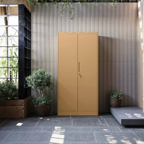 Szafa gospodarcza zamykana DAWID, 900 x 1850 x 450 mm, Fresh Style: beżowa