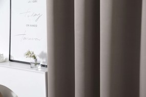 Szaro-brązowa zasłona OXFORD 140x250 cm Zawieszanie: Taśma z wiązaniami