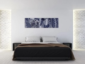 Obraz - Niebieskie zebry (170x50 cm)