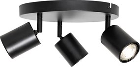 Nowoczesna lampa sufitowa czarna regulowana okrągła 3-światłowa - Java