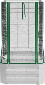 Outsunny Hochbeet, szklarnia, zestaw 3-częściowy, z kratką wspornikową, pokryciem z tworzywa sztucznego, 53 x 53 x 90 cm