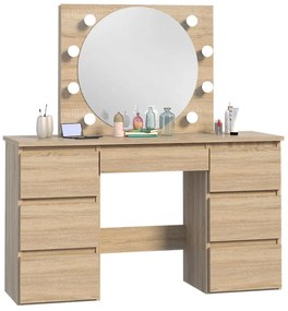 Nowoczesna toaletka z 8 lampkami LED - Bellano 3X