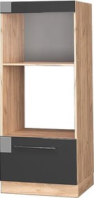 Szafka do mikrofalówki antracyt wysoki połysk 60x58.1x153.6 fame-line