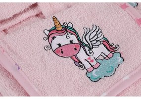 Różowy bawełniany zestaw szlafroka dziecięcego i ręcznika 3 szt. w rozmiarze 0-2 lata Unicorn – Foutastic
