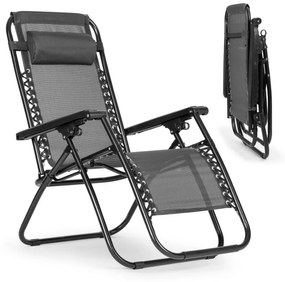 Składany leżak ogrodowy, tarasowy Rimini 009, szary