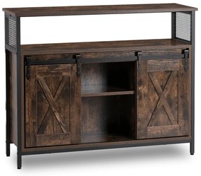 Komoda ARLO 100 cm z Półkami Dąb Rustykalny/Czarny Industrialna