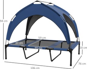 PawHut Legowisko dla psa na zewnątrz, odporne na warunki atmosferyczne, podwyższone, 106 x 76 x 94 cm, Granatowy