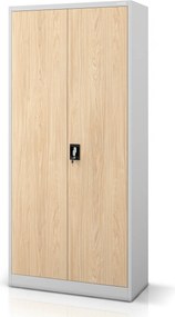 Szafa na dokumenty biurowa metalowa szara / dąb sonoma, 900x1950x400 mm: JAN H Eco Design