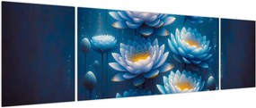 Obraz - Lilie wodne pod powierzchnią (170x50 cm)