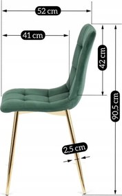 Krzesło Tapicerowane do Salonu YORK Zielone Welurowe Nowoczesne Loft
