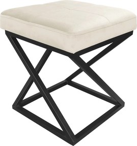 Pufa ZOA tkanina Welur loft ławka podnóżek metal : Kolor Stelaża - Czarny , Kolor tkaniny - VELVET - MG50, Typ tkaniny - Velvet