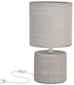 Szara lampa stołowa z tekstylnym kloszem (wys. 26 cm) Dina – Candellux Lighting