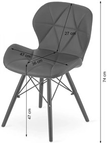 Komplet czarnych krzeseł skóra ekologiczna 4 szt - Zeno 5S