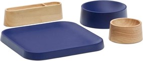 Ciemnoniebiesko-naturalne drewniane miski do serwowania zestaw 4 szt. Bletz – Kave Home