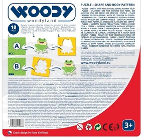 Woody Puzzle ze zwierzętami, kształty-kolory