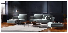 Jasnoszara aksamitna sofa Cosmopolitan Design Florence, 160 cm