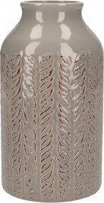 Osłonka Ceramiczna Szara 17 cm Nowoczesny Wazon zdobiony Elegancki wzór