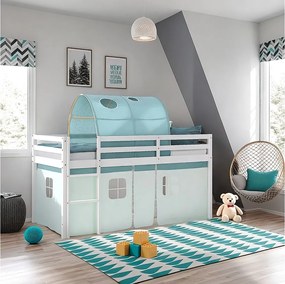 Łóżko piętrowe 207,5x110x99,5 cm Biało-zielone