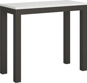 Konsola rozkładana 90x40/196 cm Everyday Small Evolution Frassino biała rama w kolorze Antracytu