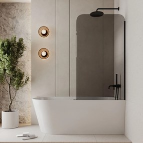 Parawan nawannowy prostokątny MOLIS Square Grafit szkło grafitowe | Różne rozmiary : Kolor profili kabiny - złoty, Rozmiar - 80x140 cm