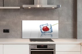 Szkło do Kuchni na Ścianę Kostka Lodu z Wiśnią