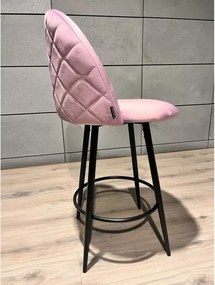 Nowoczesny hoker w stylu glamour z tapicerowanym siedziskiem i metalową podstawą dostępny w 11 kolorach
