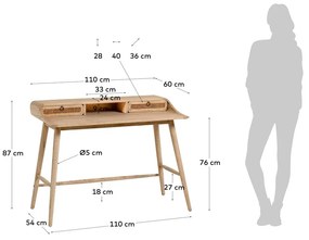 Biurko Kave Home Nalu, 60x110 cm