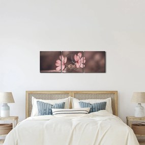 Obraz kwiatu róży (z zegarem) (90x30 cm)