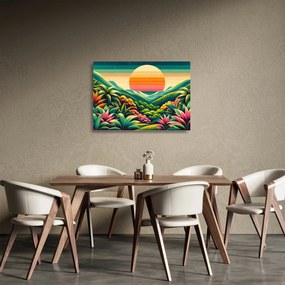 Obraz na szkle - Kolorowy zachód słońca (70x50 cm)