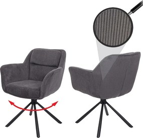 Krzesło do jadalni MCW-K33 (zestaw 2 sztuk),  sztruks szary