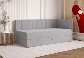Łóżko kontynentalne Honia 90x200 / 120x200 – łóżko z pojemnikiem i tapicerowanym zagłówkiem
