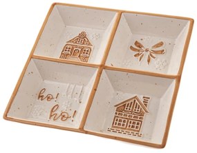 Biała ceramiczna miska do serwowania ze świątecznym motywem Christmas cottage – Dakls