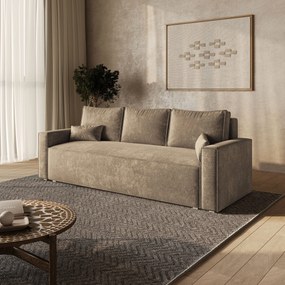 Masseno Sofa MENI z funkcją spania i pojemnikiem na pościel - Beżowy - LUMO 30