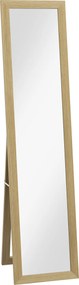 HOMCOM Lustro do pełnego ciała, Lustro ścienna, 37 cm x 40 cm x 155 cm, z hakami do montażu, Srebrne + Dąb