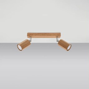 Plafony skandynawski Xenor, drewno - 2 źródło światła 4000K - L.30 x H.20 cm - dąb