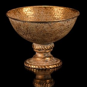 Metalowy kielich szeroki, złoty, 18 x 18 x 13 cm