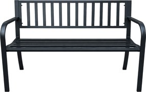 Czarna ławka do ogrodu z metalu B6-D36