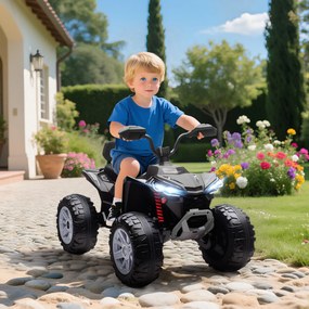 AIYAPLAY Elektryczny Quad dla Dzieci, 24V Pojazd z 4 Kołami, Reflektory, Port USB, Funkcja MP3, 6,5 km/h, 3-8 lat