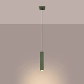 Zielona wisząca lampa karbowana F1-W15