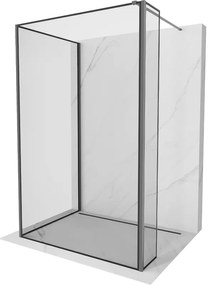 Mexen Kioto ścianka prysznicowa Walk-in 110 x 70 x 30 cm, czarny wzór, gun metal - 800-110-070-221-95-70-030