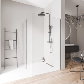 Ścianka prysznicowa Walk-In EX102 - 2 ścianki - przezroczyste bezpieczne szkło 10 mm