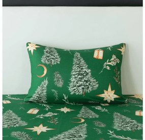 Poszewka na poduszkę z mikrofibry GREEN CHRISTMAS 70x90 cm, zielona