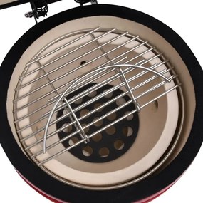 Czerwony ceramiczny grill z pokrywą D0-G13