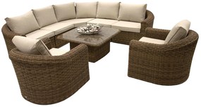 Rattanowy zestaw modułowy BORNEO LUXURY dla 7 osób (brązowy)
