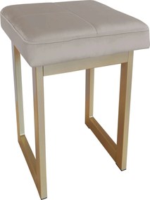 Taboret SOLID tkanina Welur stelaż metalowy STOŁEK LOFT : Kolor Stelaża - Złoty, Kolor tkaniny - VELVET - MG09, Typ tkaniny - Velvet, Wysokość - 60 cm