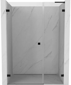 Mexen Lunar-B L drzwi prysznicowe uchylne lewe 140 cm, transparent, czarne - 832SL-140-050-70-00-L