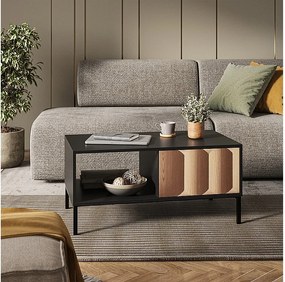 Stolik kawowy czarny/dąb 90x50x45 eliza