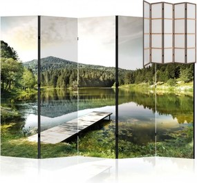 Parawan pokojowy 5-częściowy 225x172 Jednostronny dekoracyjny naturalistyczny Jezioro W Górach