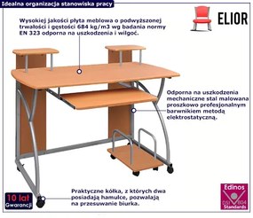 Brązowe nowoczesne mobilne biurko do biura - Elmot